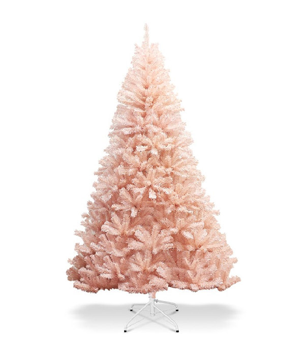 Pink Faux PVC Christmas Tree with Iron Stand