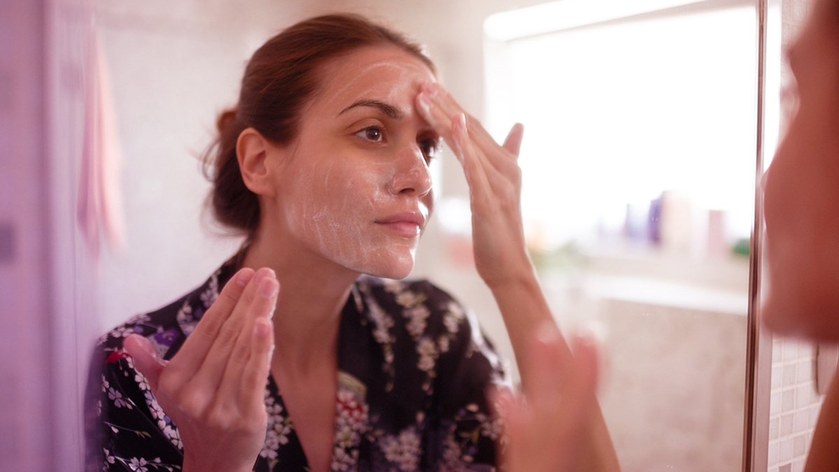 Woman doing skincare