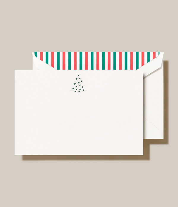 Engraved Silver Tinsel Tree Card