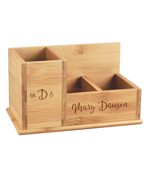 Personalized Bamboo Mail Sorting Holder