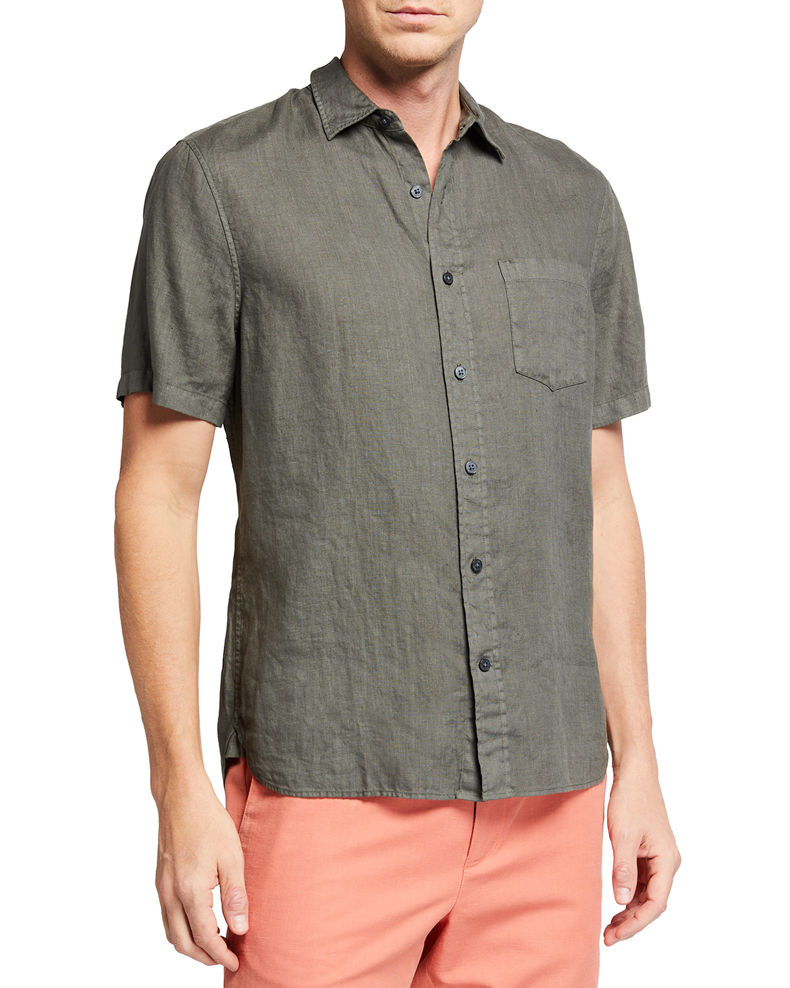 Linen Short-Sleeve Sport Shirt