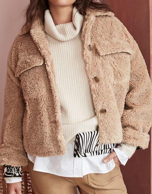 Cropped Sherpa Trucker Jacket Banana Repbublic