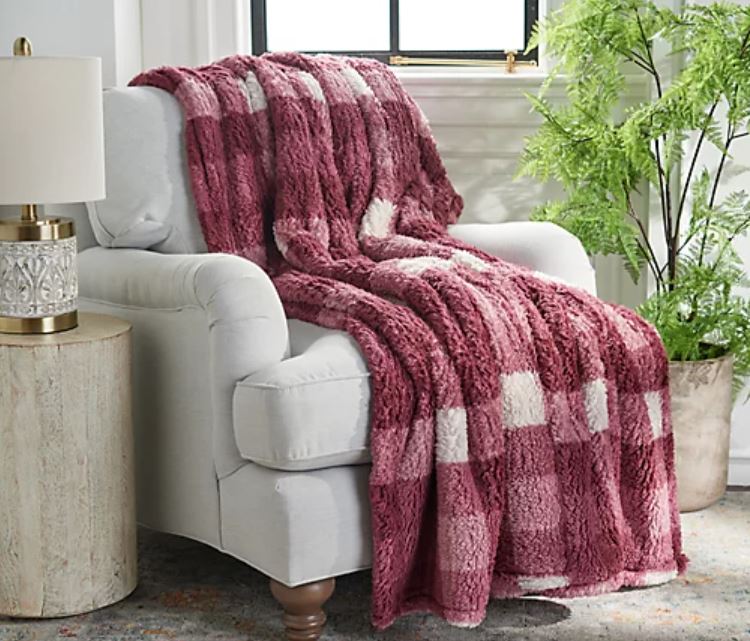 Buffalo Plaid Double Sided Sherpa Throw