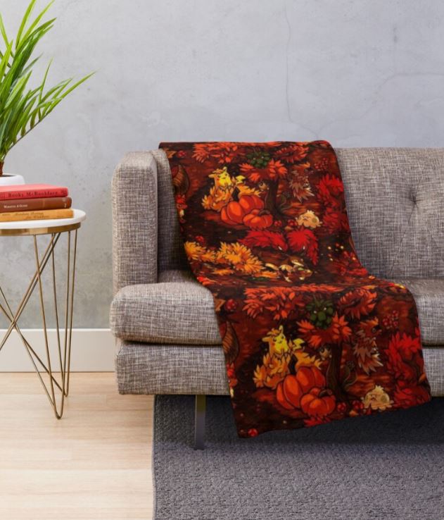 Redbubble Harvest Haven Throw Blanket