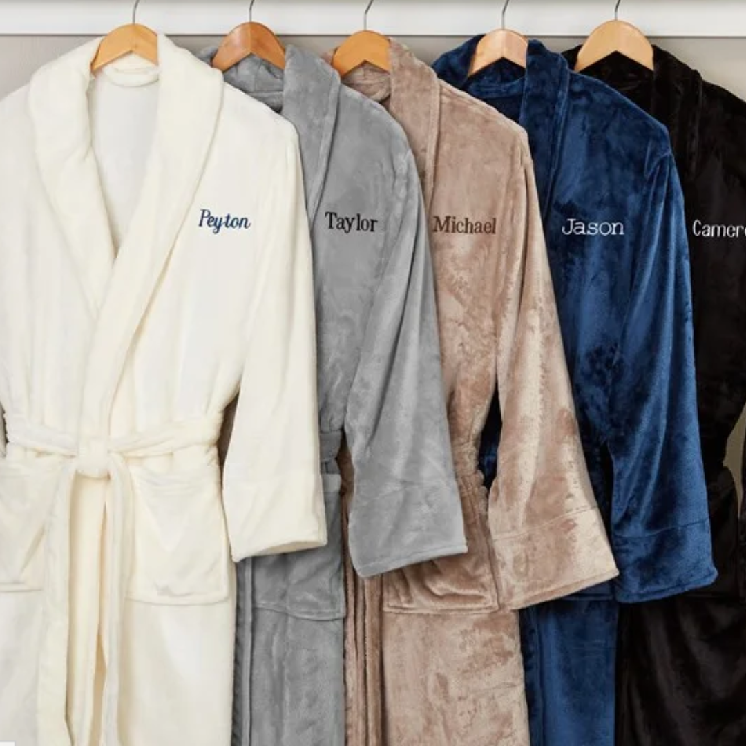personalized fleece robe