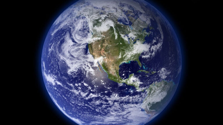 Image of Earth and Moon from space