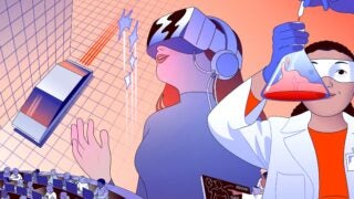 Under USC President Beong-Soo Kim’s leadership, advancing ethical AI that puts people first has become a university priority. (USC Illustration and animation/Bianca Bagnarelli)