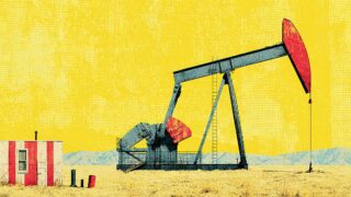 Stylized image of oil well