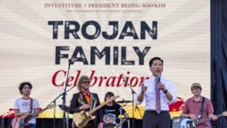 Investiture of USC President Beong-Soo Kim: Kim and Allen Stone